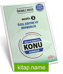 Uzman ve Başöğretmen Modül 3 Özel Eğitim ve Rehberlik Konu Fasikülü