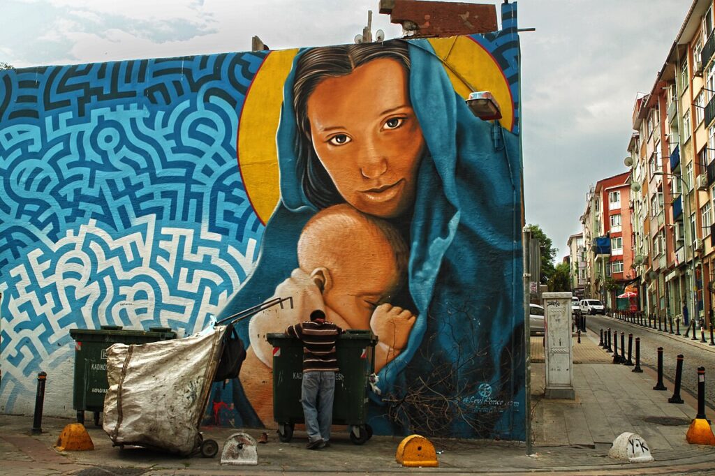 A Mural in Kadıköy in Istanbul in Kadikoy, Istanbul