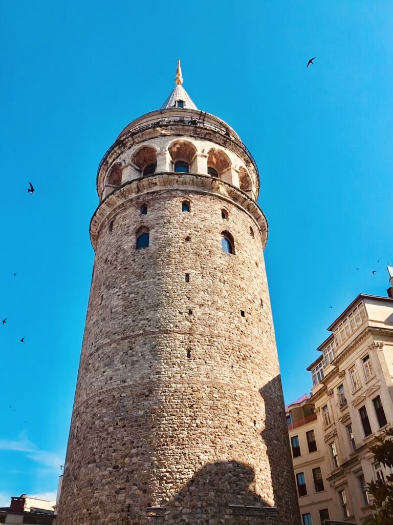 An exterior view of the Galata Tower, Istanbul in Cihangir, Istanbul