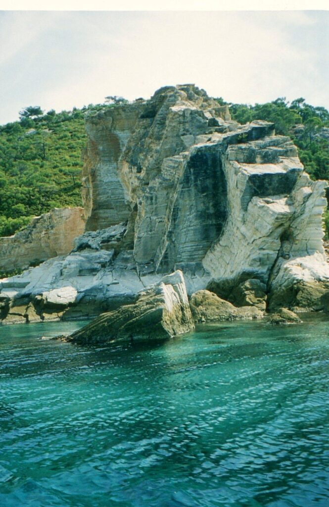 Coastal cliff in Foça. in Foca, Turkey