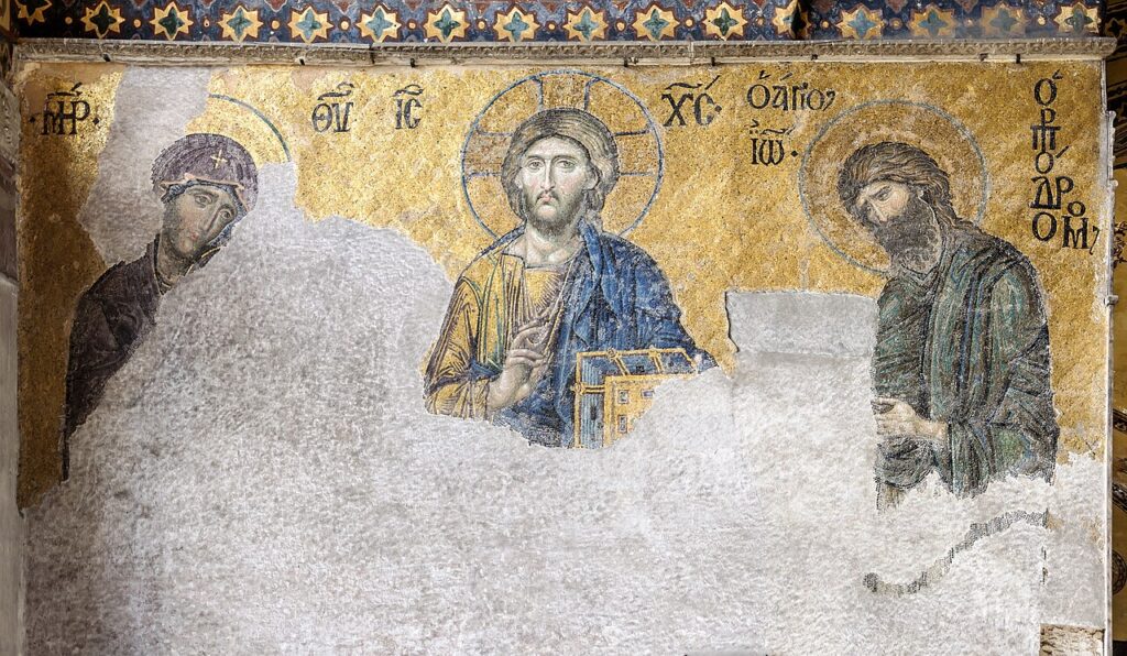 Deesis mosaic Hagia Sophia in Sultanahmet, Istanbul