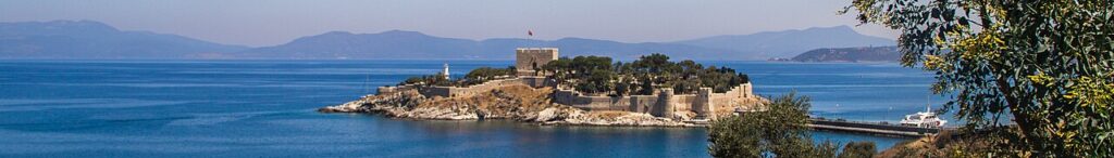 Kusadasi banner Pigeon Island in Kusadasi, Turkey