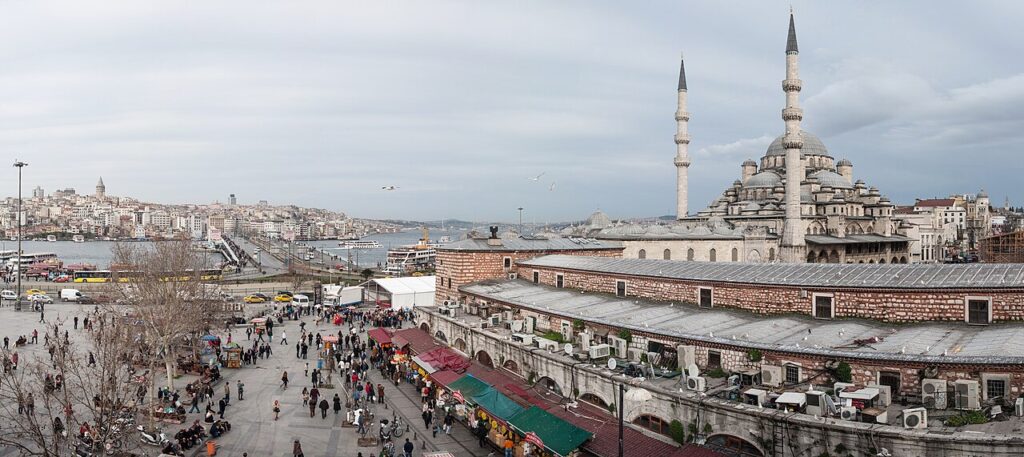 Panoramic view of Istanbul- Yeni Cami (The New Mosque), Galata Bridge. Turkey, Southeas... in Hasankeyf, Turkey