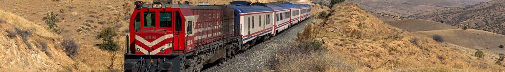 Rail travel in Turkey banner Firat Express at Elazig in Ankara, Turkey