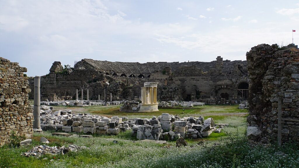 Roman theatre - Side - Antalya Province, Turkey - 8 June 2015 in Side, Turkey
