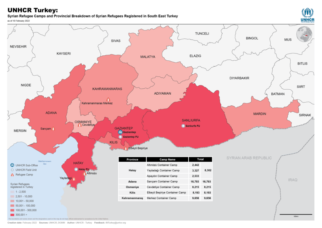 Syrian refugees in Southeastern Turkey by province in Hasankeyf, Turkey